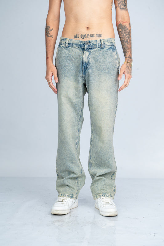JEAN BAGGY CORN EMBROIDERY