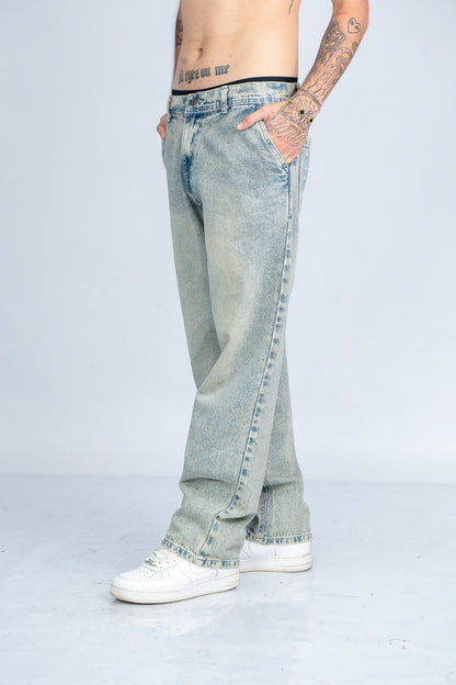 JEAN BAGGY CORN EMBROIDERY
