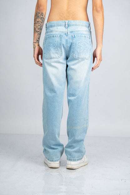 JEAN BAGGY ICE EMBROIDERY